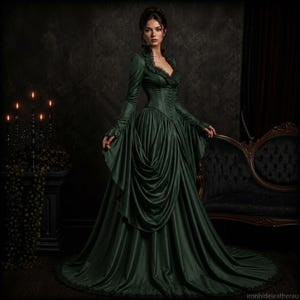dark emerald green dresser Ball Gown Gothic The Row - Reeta Size:28 B-AllInOne Mid century modern dresser opera houses