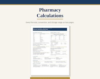 Spiekbrief voor PTCB-apotheekberekeningen | Bijgewerkte examenopzet 2026 | Studiegids voor apothekersassistenten | Printbare PDF met doseringsomrekeningen