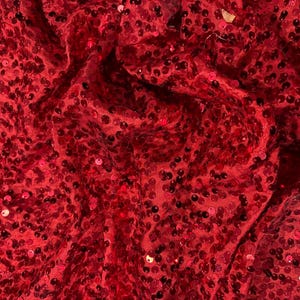 Tecido de dança de lantejoulas vermelhas