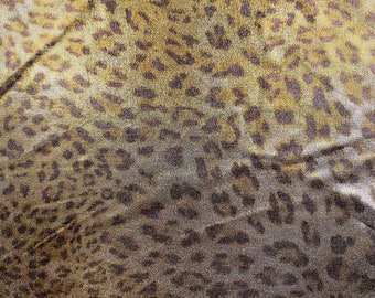 Gold Foil Cheetah Print Liquid Metal Metallic Sparkle Nylon Lycra Swimwear Dance Fabric