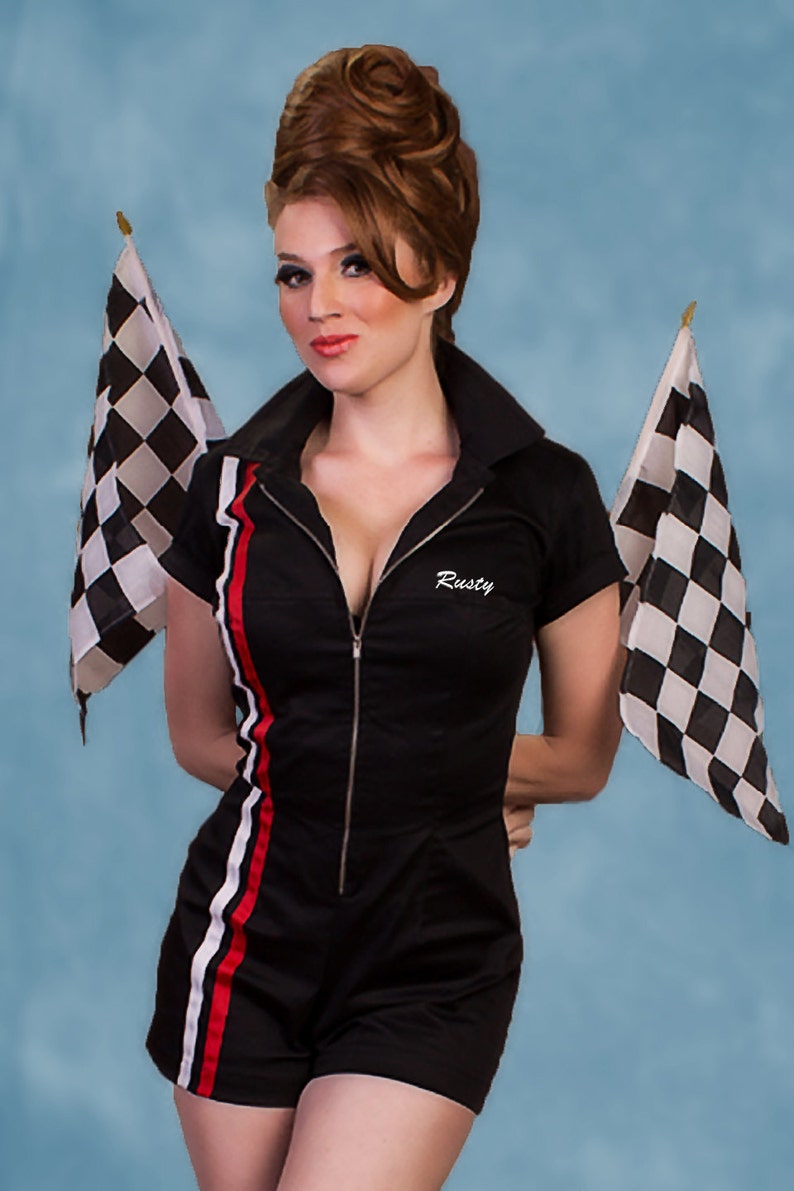 Vintage Rompers, Playsuits | Retro, Pin Up, Rockabilly Playsuits Bespoke Trophy Girl Playsuit XS-XL $129.00 AT vintagedancer.com
