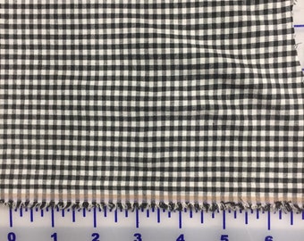 Black and White Gingham Stretch Woven Cotton Spandex Poplin Fabric