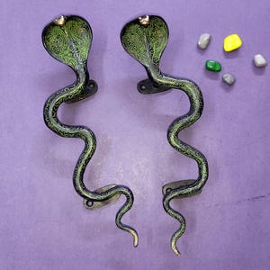 Messing Cobra Serpent Handgrepen | Slang-geïnspireerde kastgrepen set van 2 stuks