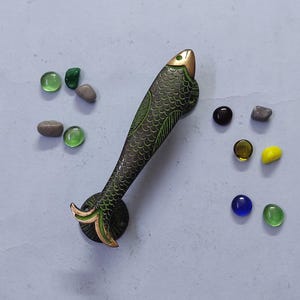 Unique Fish Cupboard Grab Pull Decor | Pure Brass Ocean Creature Door Handle
