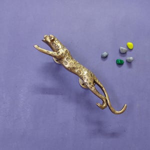 Running Jaguar Design Door Pull | Pure Brass Wild Cat Design Gate Handle Hardware Decor