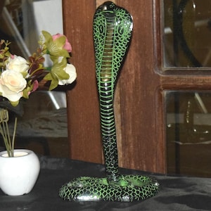 Wild Cobra Sculpture Decor | Pure Brass Rattle Snake Idol Reception Table Decorative Item