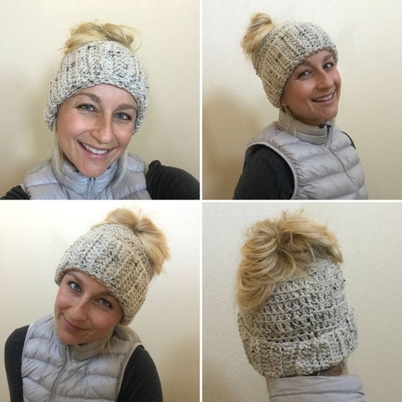 Messy Bun Hat With A Brim Etsy