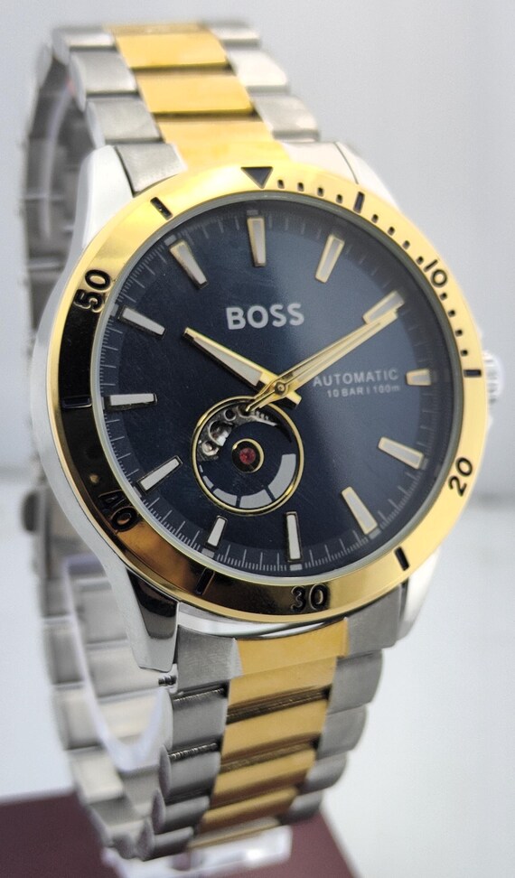 Vintage Boss Automatic Blue dial stainless steel Watch View 3