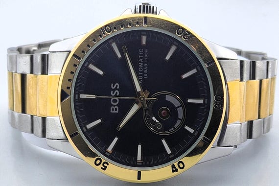 Vintage Boss Automatic Blue dial stainless steel Watch View 6