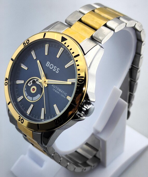 Vintage Boss Automatic Blue dial stainless steel Watch View 4