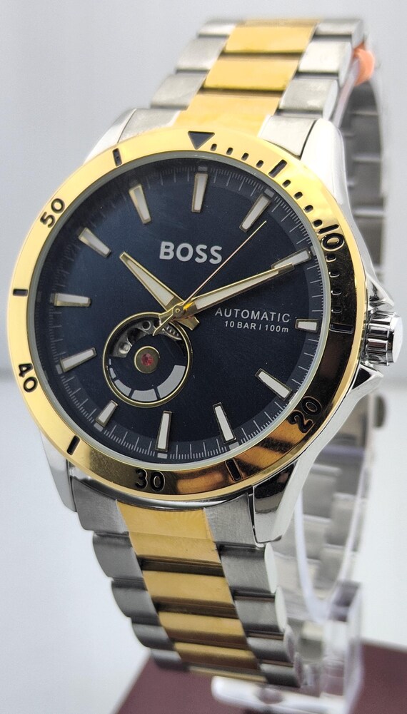 Vintage Boss Automatic Blue dial stainless steel Watch