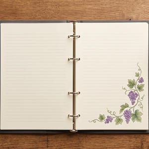 Printable Habit Tracker & Goal Planner | Minimalist Grapevine Daily Planner A4 PDF Insert