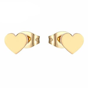 Kleine goldene Herz Ohrringe, Herz Symbol Ohrringe, goldene Herz Ohrstecker, zierliche Ohrringe, minimalistische Ohrringe, Geschenke zum Valentinstag für Sie