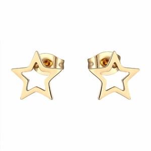 Dainty Gold Star Earrings, Star Symbol Earrings, Gifts for Friends, Tiny Earrings, Minimalist Earrings Valentines Day Gifts for Her Under 10