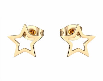 Dainty Gold Star Earrings, Star Symbol Earrings, Gifts for Friends, Tiny Earrings, Minimalist Earrings Valentines Day Gifts for Her Under 10