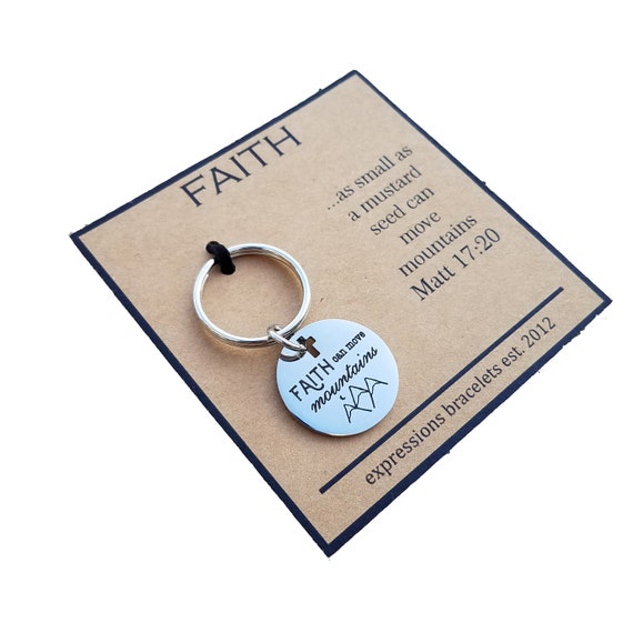 Faith Can Move Mountains Inspirational Mantra Key Chain - Etsy