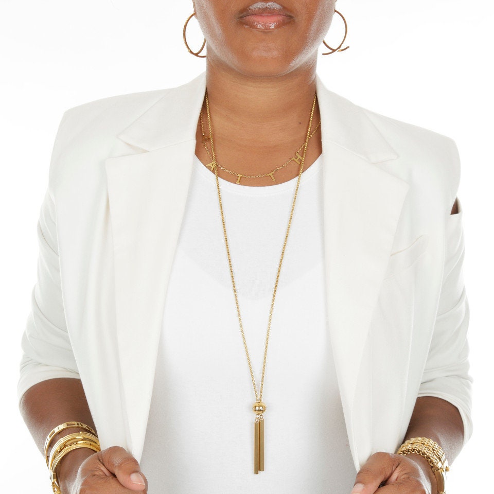 Sweater chain necklace sale