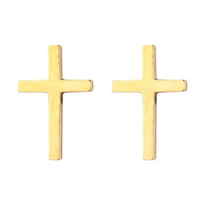 Christian Cross Earrings, Religious Gift Ideas, Symbol Gold Cross Stud Earrings, Dainty Silver Cross Earrings, Gifts for Her Under 10