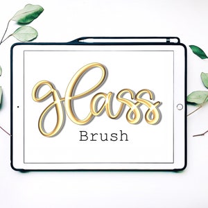 Shiny GLASS 3D Procreate Brush Pack Duo | Digitale Procreate Lettering Brushes für iPad