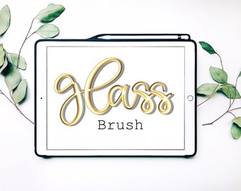 Shiny GLASS 3D Procreate Brush Pack Duo | Digital Procreate Lettering Brushes for iPad