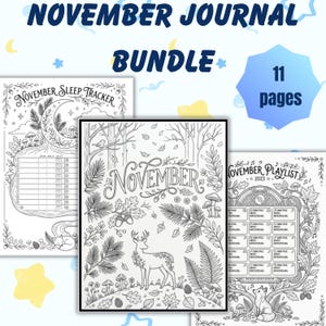 November Journal Bundle | Sleep Tracker Printable | Fall Planner Inserts | Autumn Habit Tracker | Digital PDF Download