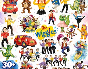 The Wiggles Clipart PNG Bundle | Wiggles Characters PNG | Kids Party Clipart | Birthday Sublimation Design | Instant Download