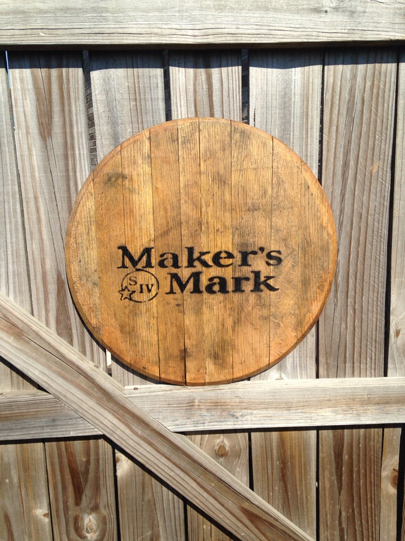 Makers Mark Bourbon Whiskey Barrel Head Etsy