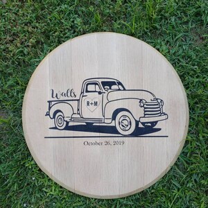 Bourbon Whiskey Barrel Head Wedding Guest Book image 7