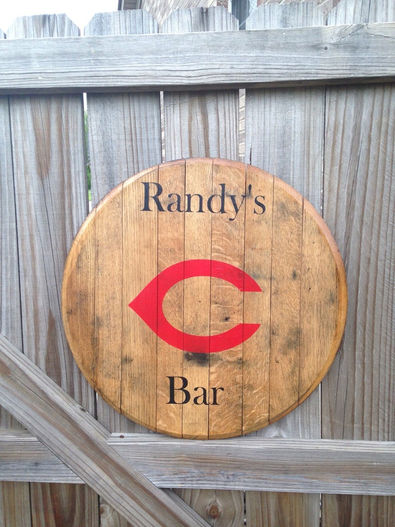 Woodford reserve makers mark Cincinnati Reds barrel head Etsy