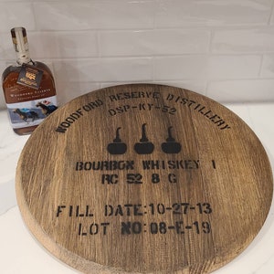 Authentic kentucky bourbon whiskey barrel head
