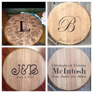 Bourbon Whiskey Barrel Head Wedding Guest Book image 2