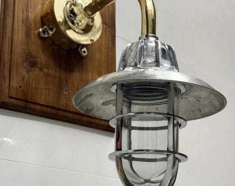 Aluminum Brass Outdoor Wall Light Junction Box Shade Nautical Industrial Sconce Fixture