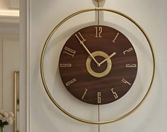 Modern Metal Wall Clock, Large Scandi Style Silent Decor,Housewarming Gift,Clock forLiving Room,