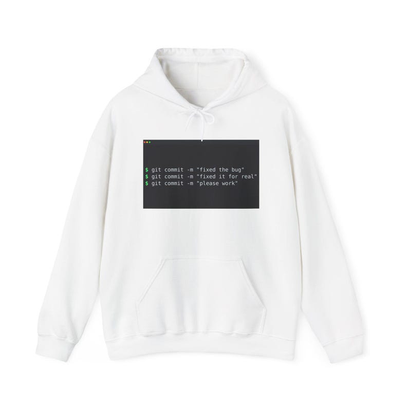 Git Commit Please Work - Programmer T-Shirt, Hoodie & Mug image 3
