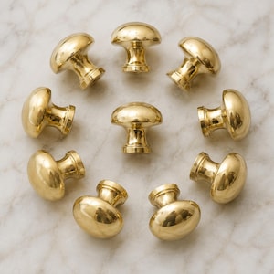 Luxury Handmade Brass Cabinet Knobs – Natural Brass Kitchen Hardware