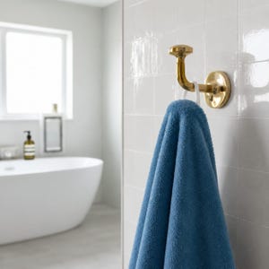 Brass Double Hooks Handmade Moroccan : Vintage Towel & Coat Holder