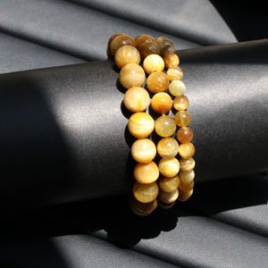 Yellow Jasper Bracelet, Natural Gemstone Jewelry, Handmade Boho Bracelet, Birthday Gift for Mom Her Best Friend