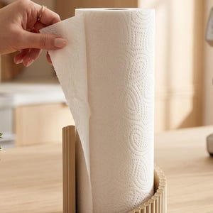 Ribbed Twist Paper Towel Holder: Freestanding Kitchen Roll Stand — top view, 3D printed home decor made in Malta