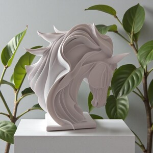 Abstract Horse Sculpture, Modern Equestrian Decor, Geometric Animal Ornament image 3