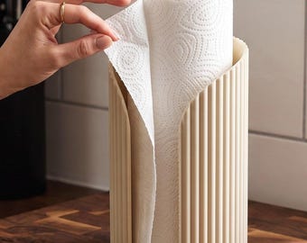Ribbed Paper Towel Holder: Freestanding Kitchen Roll Stand