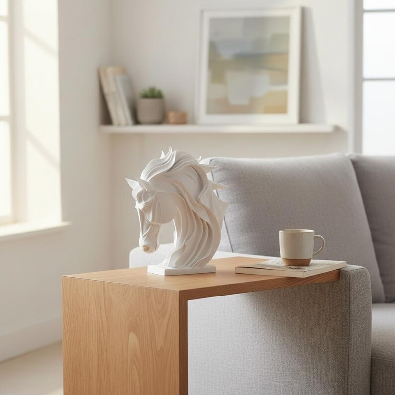 Abstract Horse Sculpture, Modern Equestrian Decor, Geometric Animal Ornament image 11