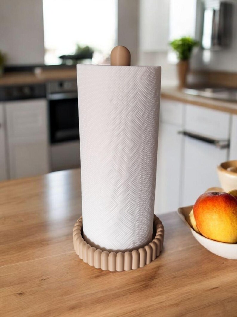 Moderne keukenrolhouder, papieren handdoekhouder, minimalistische opbergruimte voor op het aanrecht, Scandinavisch keukenaccessoire afbeelding 2