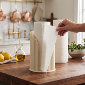 Porte-rouleau de papier essuie-tout côtelé Inca, support de comptoir moderne pour la cuisine, décoration minimaliste image 4