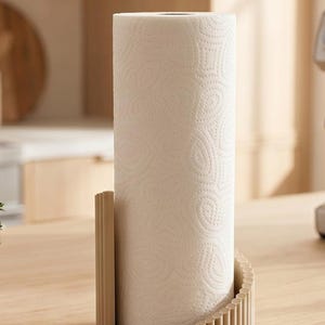 Ribbed Twist Paper Towel Holder: Freestanding Kitchen Roll Stand — texture detail, 3D printed home decor made in Malta