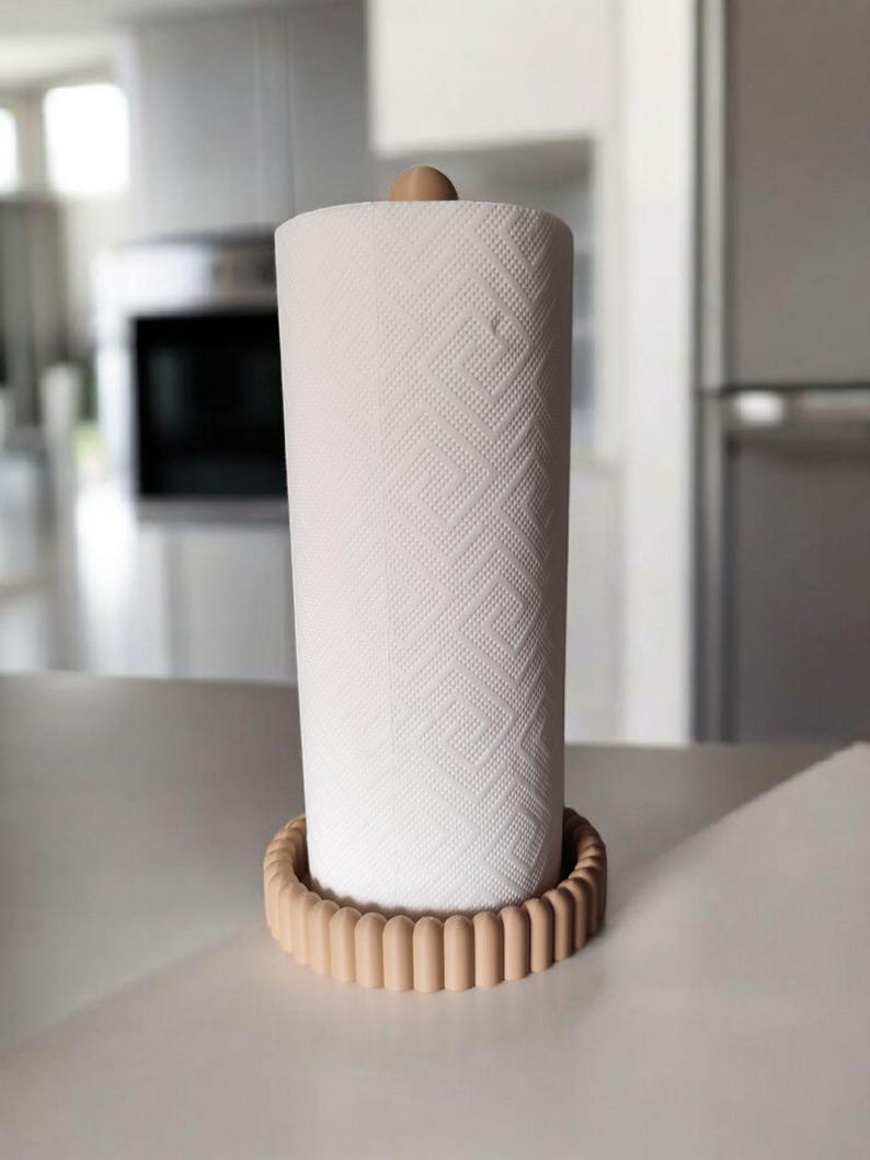 Moderne keukenrolhouder, papieren handdoekhouder, minimalistische opbergruimte voor op het aanrecht, Scandinavisch keukenaccessoire afbeelding 12