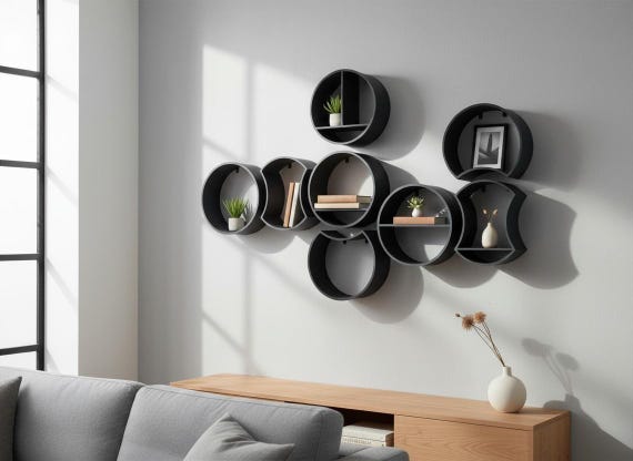 Round Floating Wall Shelf — handmade HappyLayer homeware