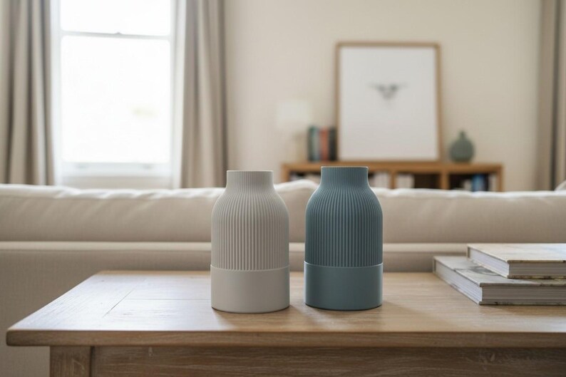 Japandi Two-Tone Minimalist Vase, Scandinavian Japanese Home Decor image 13