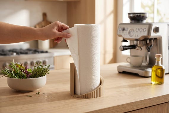 Ribbed Paper Towel Holder — handmade HappyLayer homeware