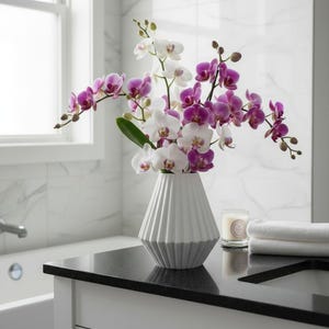 Geometric Ribbed Vase, Modern Minimalist Flower Vase, Sculptural Home Decor image 12