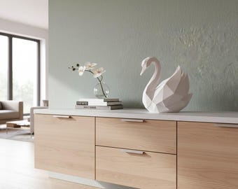 Geometric Swan Sculpture: Low-Poly Bird Shelf Decor